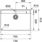 MRX 210-70 TL кухонная мойка, manual, нержавеющий 2