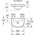 Nautic izlietne 5540, 400x275 mm C+ 2
