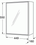 Graphic зеркальный шкафчик 450mm,белый 2
