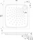 Нержавеющий прессованный душевой поддон 800 x 800 x 65 мм 2