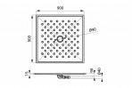 Нержавеющий прессованный душевой поддон 900 x 900 x 15 мм 2