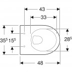 Geberit Selnova Compact Rimfree stiprināms pie sienas pods, balts,48cm 8