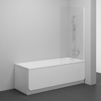 NVS1 vannas sieniņa 80cm, fiksēta , balts/caurspīdīgs