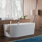 Oberon 2.0 Duo vanna 180x80 cm, stāvoša pie sienas balta Quaryl® 9