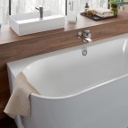 Oberon 2.0 Duo vanna 180x80 cm, stāvoša pie sienas balta Quaryl® 8