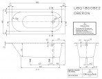 Ванна Oberon Solo 180x80 cm с ножками, белый Quaryl® 5