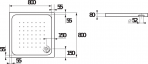 DEEP душевой поддон 80x80x8cm, on-floor 3