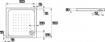 DEEP душевой поддон 90x90x8cm, on-floor 3