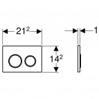 Omega 20 taustiņš, hromēts/matēts 3