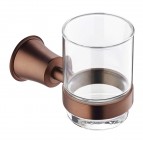 Omnires Art Line glāze ar turētāju, Brushed antique copper