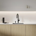 Omnires Bend virtuves maisītājs ar izvelkamu izteku, Matt black 3
