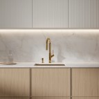 Omnires Bend virtuves maisītājs ar izvelkamu izteku, Polished gold 3