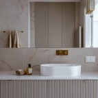 Omnires Contour iebūvējams izlietnes maisītājs, Brushed gold  3