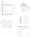 Omnires Boston Rimless tualetes pods ar SC vāku, Balts 4