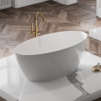 Omnires Siena M+ brīvi stāvoša vanna 161x81 cm, Gloss white 3