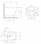 Omnires Tampa piekaramais bidē 51x37 cm, Gloss white 2
