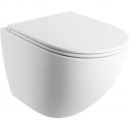 Omnires Ottawa Comfort Rimless tualetes pods ar SC vāku, Balts matēts