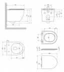 Omnires Ottawa Comfort Rimless tualetes pods ar SC vāku, Balts matēts 7