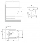 Omnires Ottawa Comfort piekaramais bidē 54x37 cm, Gloss white 3