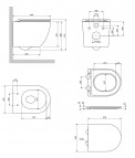 Omnires Ottawa Rimless SILENT POWER™ tualetes pods ar SC vāku, Balts 7