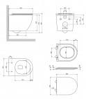Omnires Ottawa Comfort Rimless tualetes pods ar SC vāku, Balts 7