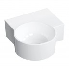 Omnires Ovo M+ izlietne 33x34 cm, labā puse, Gloss white