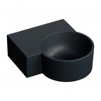 Omnires Ovo M+ izlietne 33x34 cm, kreisā puse, Matt black lava
