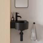 Omnires Ovo M+ izlietne 33x34 cm, kreisā puse, Matt black lava 5