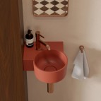 Omnires Ovo M+ izlietne 33x34 cm, kreisā puse, Matt terracotta 5
