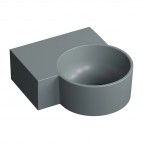 Omnires Ovo M+ izlietne 33x34 cm, kreisā puse, Matt ash grey