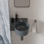 Omnires Ovo M+ izlietne 33x34 cm, kreisā puse, Matt ash grey 5