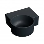 Omnires Ovo M+ izlietne 33x34 cm, labā puse, Matt black lava