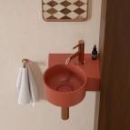 Omnires Ovo M+ izlietne 33x34 cm, labā puse, Matt terracotta 6