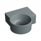 Omnires Ovo M+ izlietne 33x34 cm, labā puse, Matt ash grey