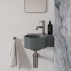 Omnires Ovo M+ раковина 33×34 см,правая сторона,Matt ash grey 5