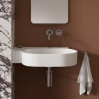 Omnires Ovo M+ izlietne 64x44 cm, kreisā puse, Gloss white 4