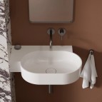 Omnires Ovo M+ izlietne 64x44 cm, kreisā puse, Gloss white 5