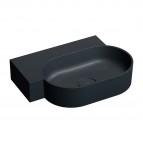 Omnires Ovo M+ izlietne 55x36 cm, kreisā puse, Matt black lava