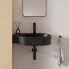 Omnires Ovo M+ izlietne 55x36 cm, kreisā puse, Matt black lava 5