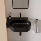 Omnires Ovo M+ izlietne 55x36 cm, kreisā puse, Matt black lava 6