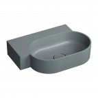 Omnires Ovo M+ izlietne 55x36 cm, kreisā puse, Matt ash grey