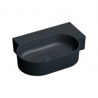 Omnires Ovo M+ izlietne 55x36 cm, labā puse, Matt black lava