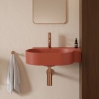Omnires Ovo M+ izlietne 55x36 cm, labā puse, Matt terracotta  6