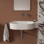 Omnires Ovo M+ izlietne 64x44 cm, labā puse, Gloss white 4