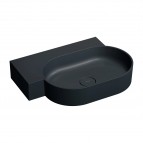 Omnires Ovo M+ izlietne 64x44 cm, kreisā puse, Matt black lava