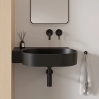 Omnires Ovo M+ izlietne 64x44 cm, kreisā puse, Matt black lava 5