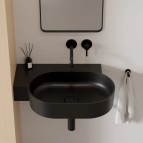 Omnires Ovo M+ izlietne 64x44 cm, kreisā puse, Matt black lava 6