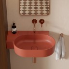 Omnires Ovo M+ izlietne 64x44 cm, kreisā puse, Matt terracotta 6