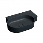 Omnires Ovo M+ izlietne 64x44 cm, labā puse, Matt black lava