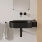 Omnires Ovo M+ izlietne 64x44 cm, labā puse, Matt black lava 5